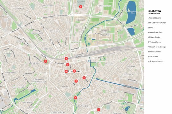 Detaillierte Karte von Eindhoven 2
