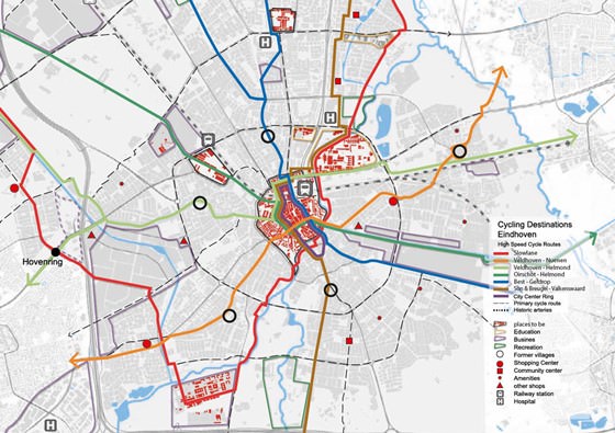 Gedetailleerde plattegrond van Eindhoven