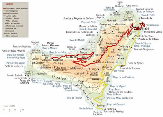 Detaillierte Karte von El Hierro Insel 2