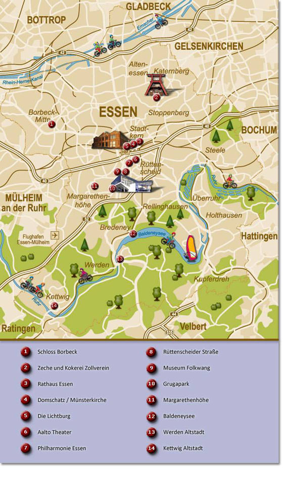 Gedetailleerde plattegrond van Essen