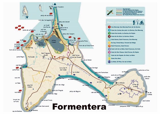 Große Karte von Formentera 1
