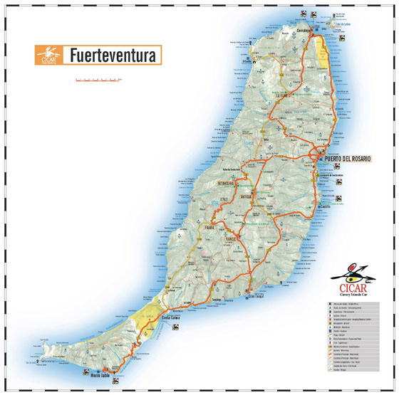 Large map of Fuerteventura 1