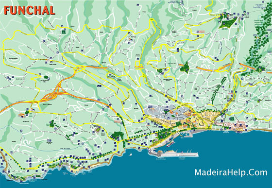 Gedetailleerde plattegrond van Funchal