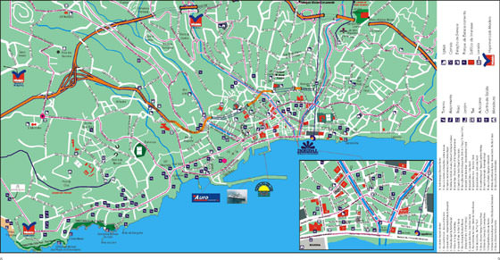 Hoge-resolutie kaart van Funchal