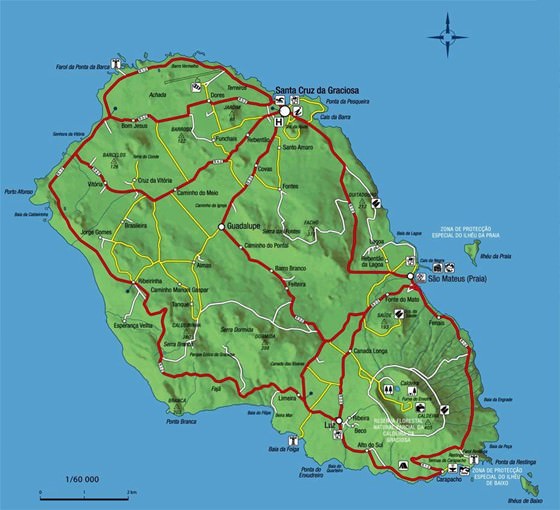 Детальная карта острова Грасиоса 1