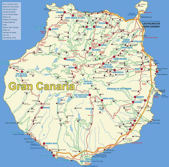 Detaillierte Karte von Gran Canaria 2