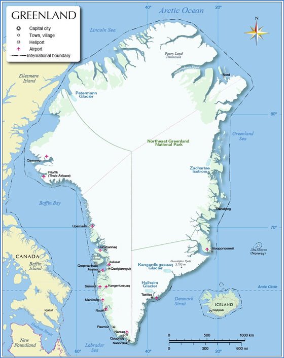 Детальная карта Гренландии 1