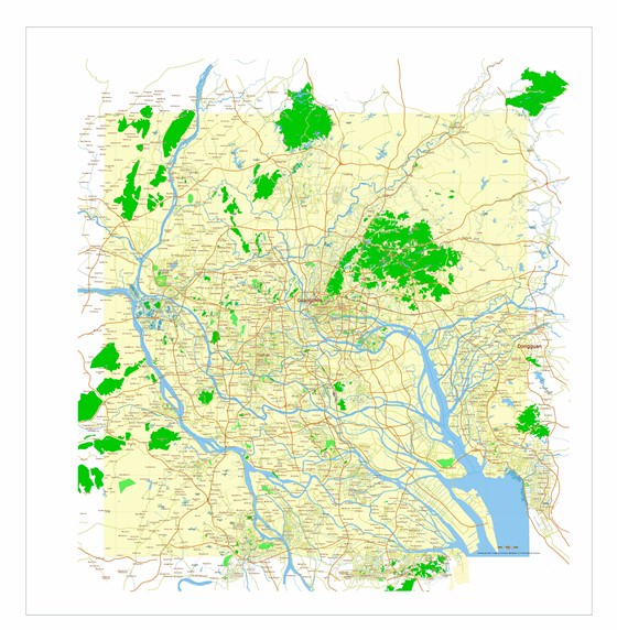 Large map of Guangzhou 1