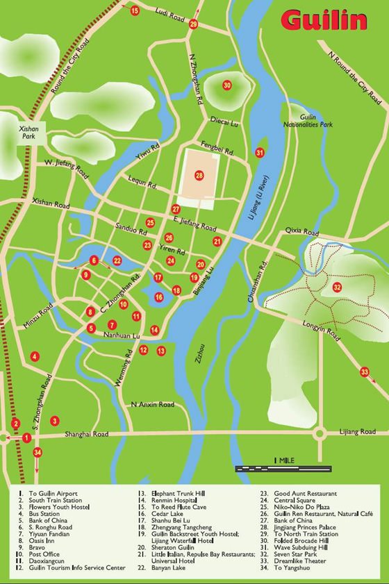 Detailed map of Guilin 2