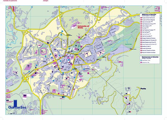 Gedetailleerde plattegrond van Guimaraes