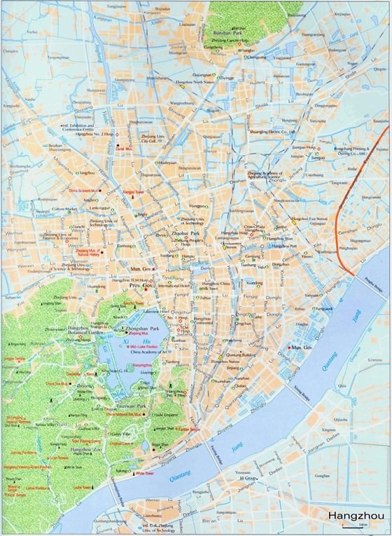 Large map of Hangzhou 1