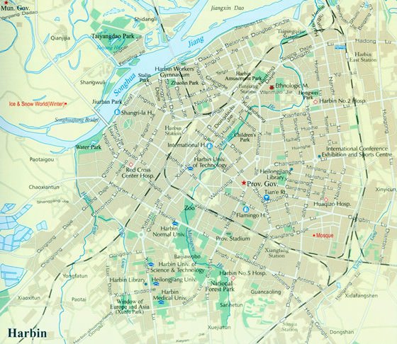 Detailed map of Harbin 2