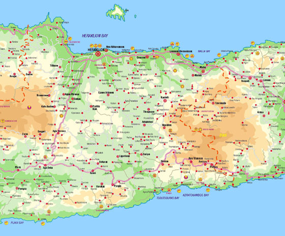 Hoge-resolutie kaart van Heraklion