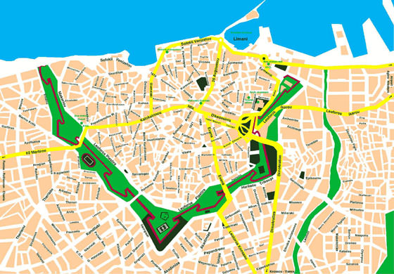 Gedetailleerde plattegrond van Heraklion