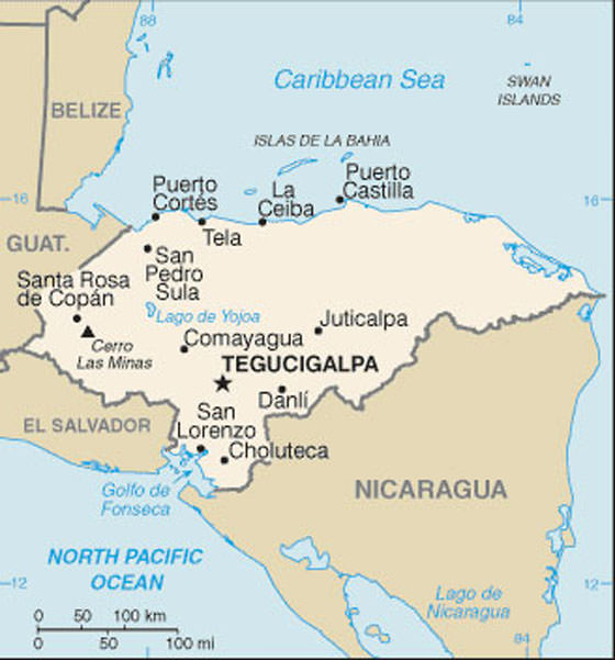 Stadtplan von Honduras