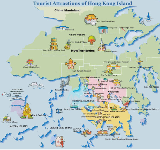 Detailed map of Hong Kong City 2