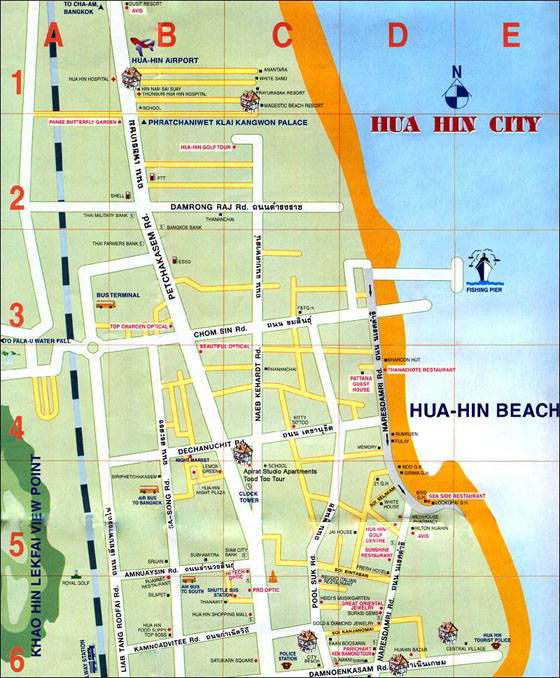Detailed map of Hua Hin 2