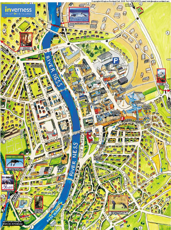 Gedetailleerde plattegrond van Inverness