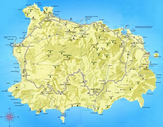Detaillierte Karte von Isola di Ischia 2