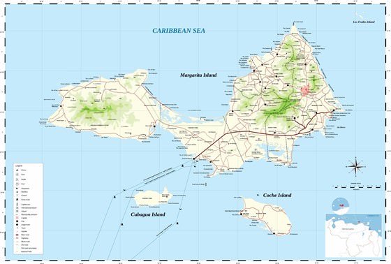 Large map of Isla Margarita 1