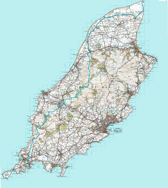 Große Karte von Isle of Man 1