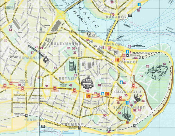 Детальная карта Стамбула 1
