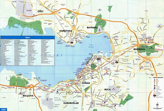 Gedetailleerde plattegrond van Izmir