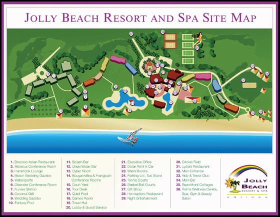 Gedetailleerde plattegrond van Jolly Beach