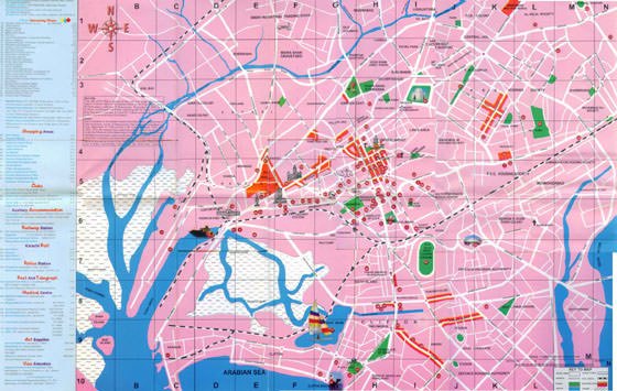 Gedetailleerde plattegrond van Karachi