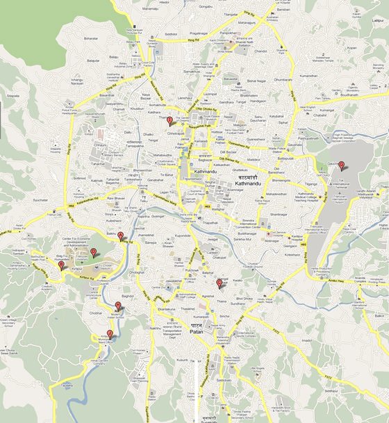 Detailed map of Kathmandu 2