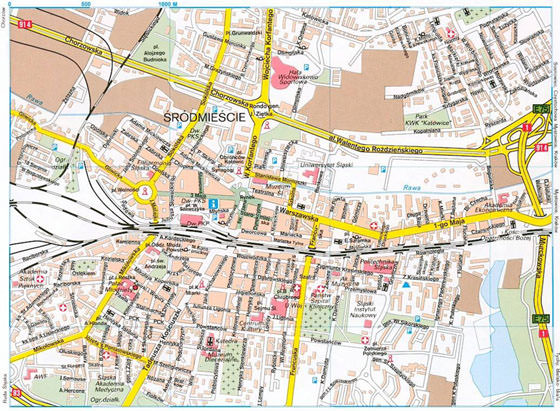 Large map of Katowice 1