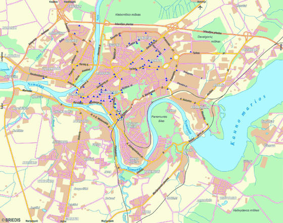 Large map of Kaunas 1