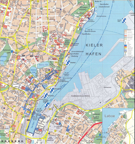 Gedetailleerde plattegrond van Kiel