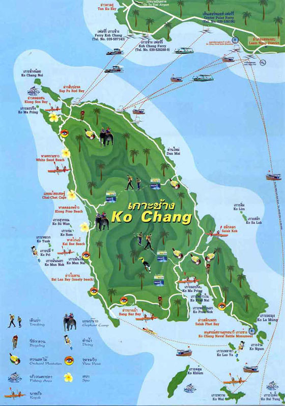 Große Karte von Ko Chang Insel 1