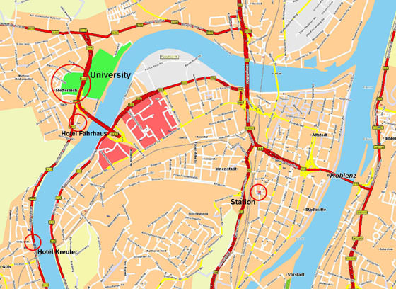 Gedetailleerde plattegrond van Koblenz
