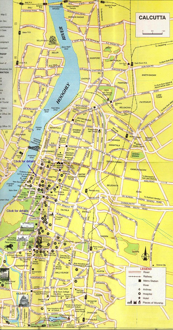 Подробная карта Калькутты 2