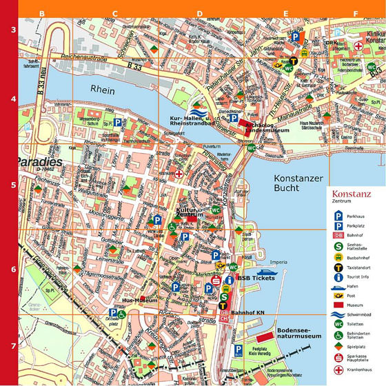 Hoge-resolutie kaart van Konstanz