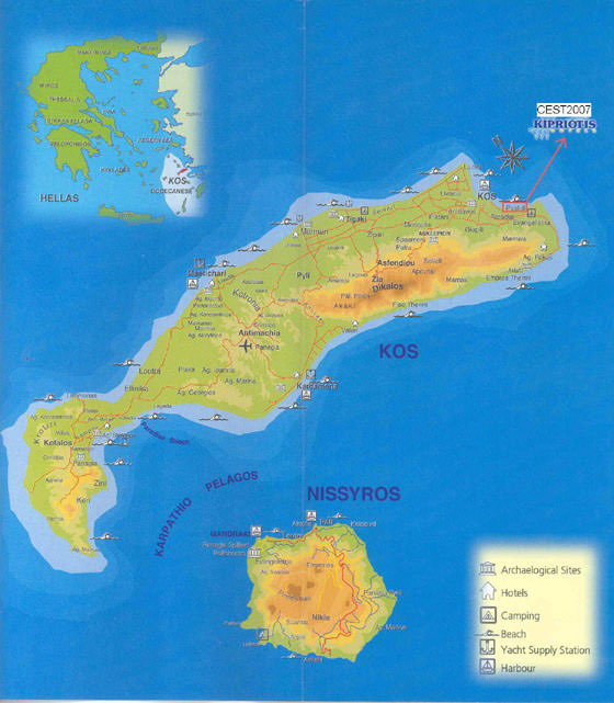 Mapa detallado de Kos 2