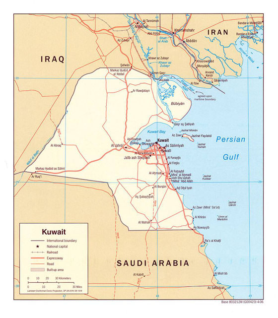 Gedetailleerde plattegrond van Kuwait