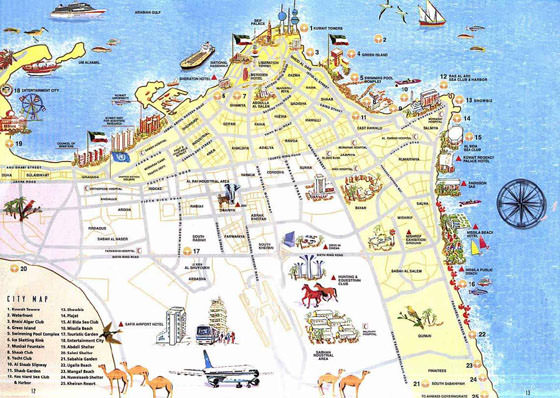 Подробная карта Кувейта 2