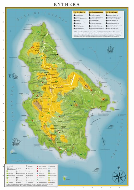 Large map of Kythira Island 1