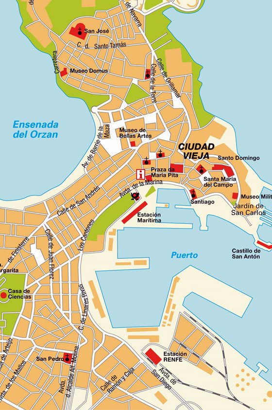 Mapa detallado de La Coruña 2