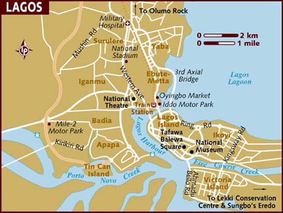 Gedetailleerde plattegrond van Lagos
