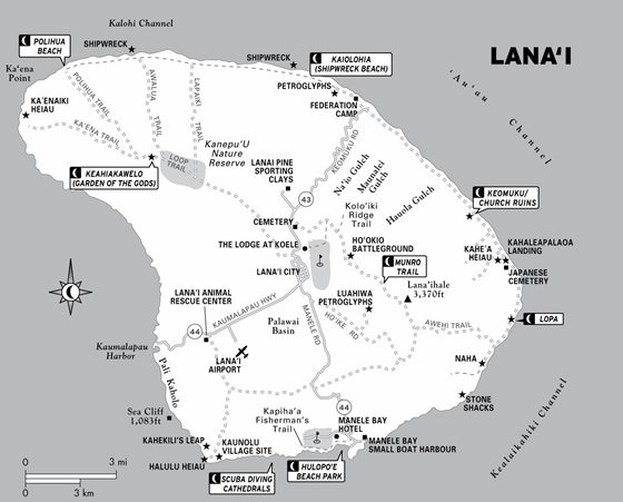 Große Karte von Lanai Insel 1