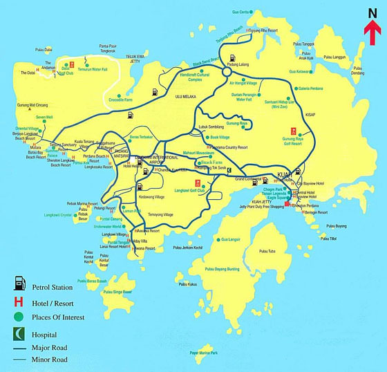 Gedetailleerde plattegrond van Langkawi