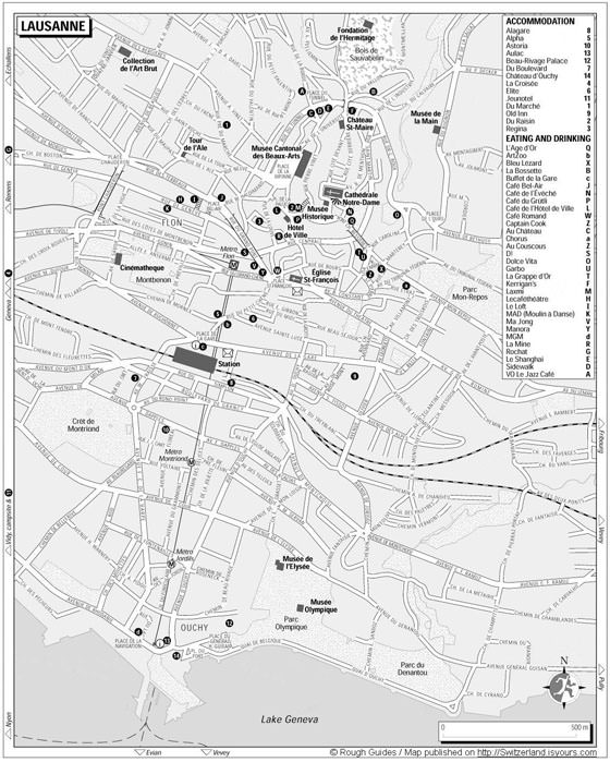 Детальная карта Лозанны 1