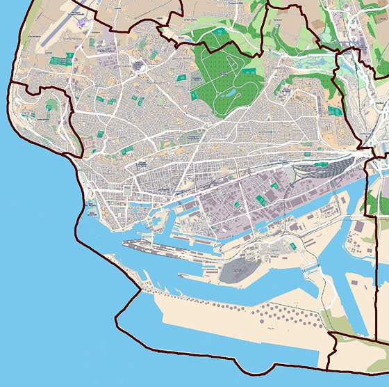 Gedetailleerde plattegrond van Le Havre
