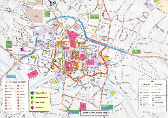 Gedetailleerde plattegrond van Leeds