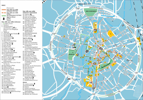 Gedetailleerde plattegrond van Leuven