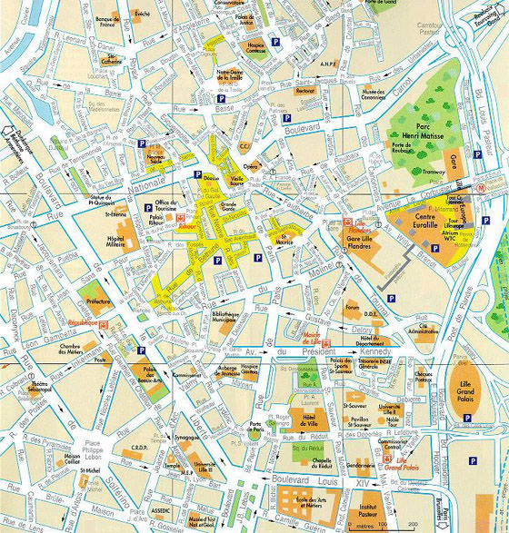 Gedetailleerde plattegrond van Lille